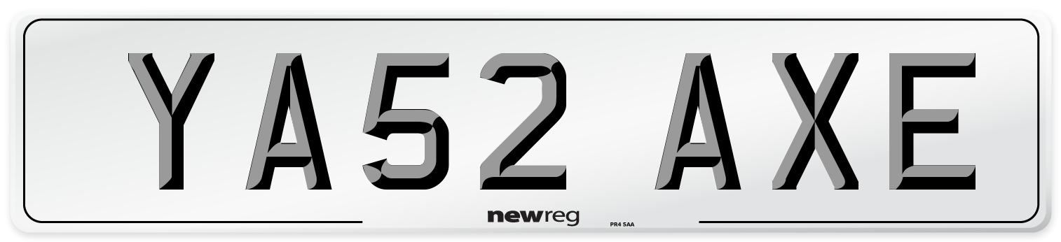 YA52 AXE Number Plate from New Reg